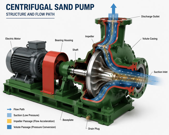 Centrifugal sand pump working principle for drilling mud circulation system Centrifugal sand pump working principle for drilling mud circulation system
