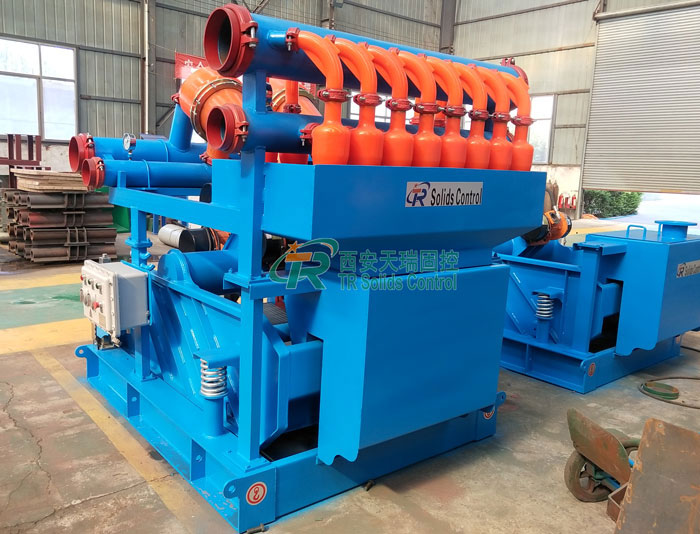 TR mud cleaner system for drilling fluid fine solids separation