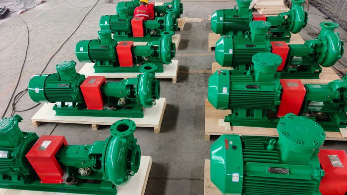 TR drilling centrifugal pump during factory testing before shipment to Tunisia