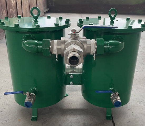 Diesel Purifier with duplex filter chambers and stainless steel valves