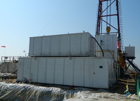 TRSG nested water tank at an oilfield drilling site