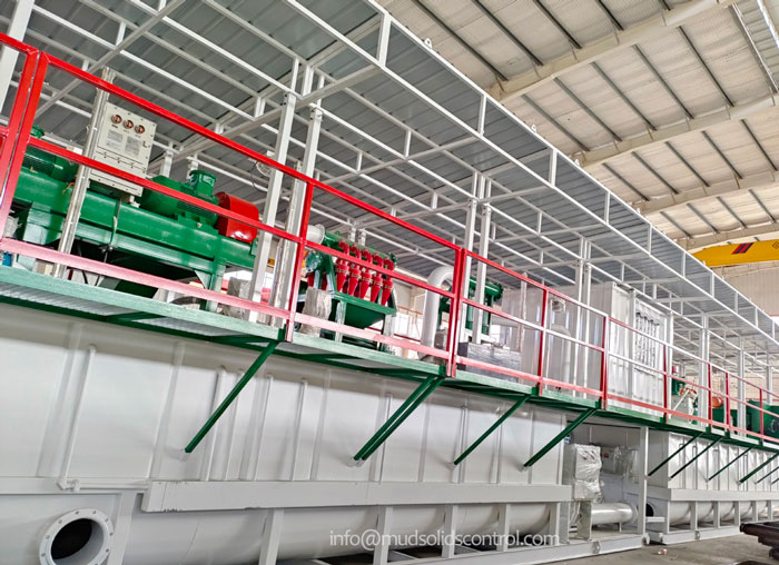 drilling mud solids control system with shale shaker desander and desilter